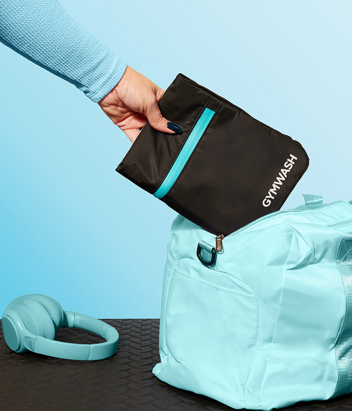 Anti odour kit bag folds into gym bag